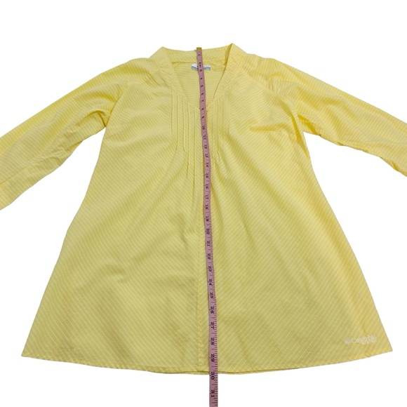 Columbia 3Q Sunrise Tunic Size Medium Yellow And White Stripes Long Sleeves - Picture 6 of 11